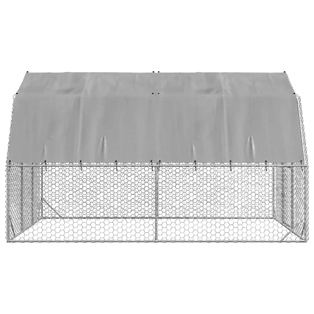 vidaXL Chicken Run with Roof 2,5x4x2,25 m Galvanised Steel