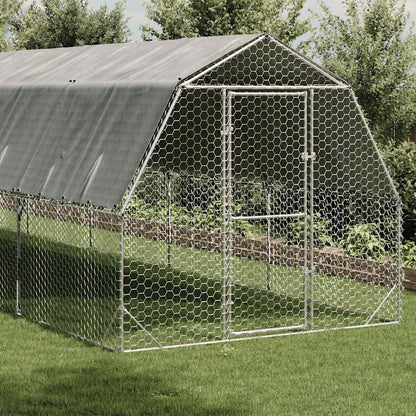 vidaXL Chicken Run with Roof 2,5x6x2,25 m Galvanised Steel