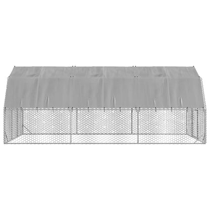 vidaXL Chicken Run with Roof 2.5x6x2.25 m Galvanised Steel