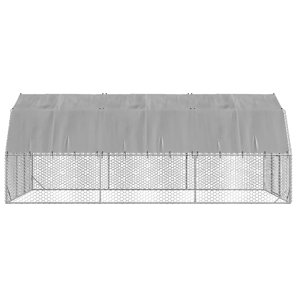 vidaXL Chicken Run with Roof 2,5x6x2,25 m Galvanised Steel