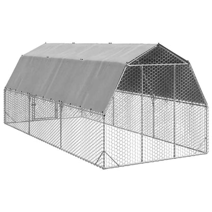 vidaXL Chicken Run with Roof 2,5x6x2,25 m Galvanised Steel