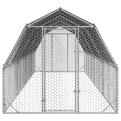 vidaXL Chicken Run with Roof 2.5x8x2.25 m Galvanised Steel