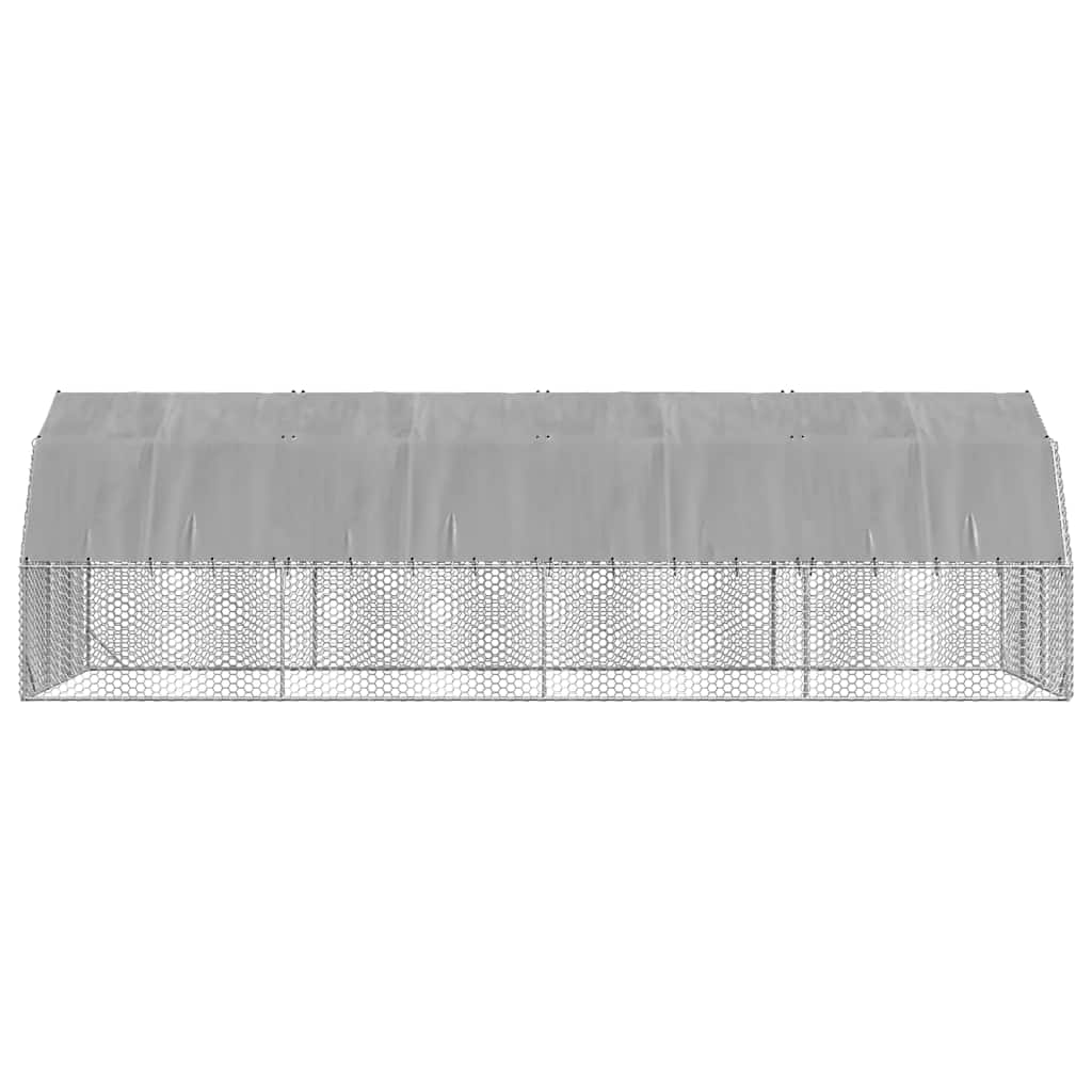 vidaXL Chicken Run with Roof 2,5x8x2,25 m Galvanised Steel