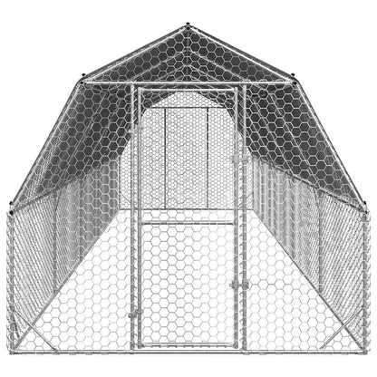 vidaXL Chicken Run with Roof 2,5x10x2,25 m Galvanised Steel