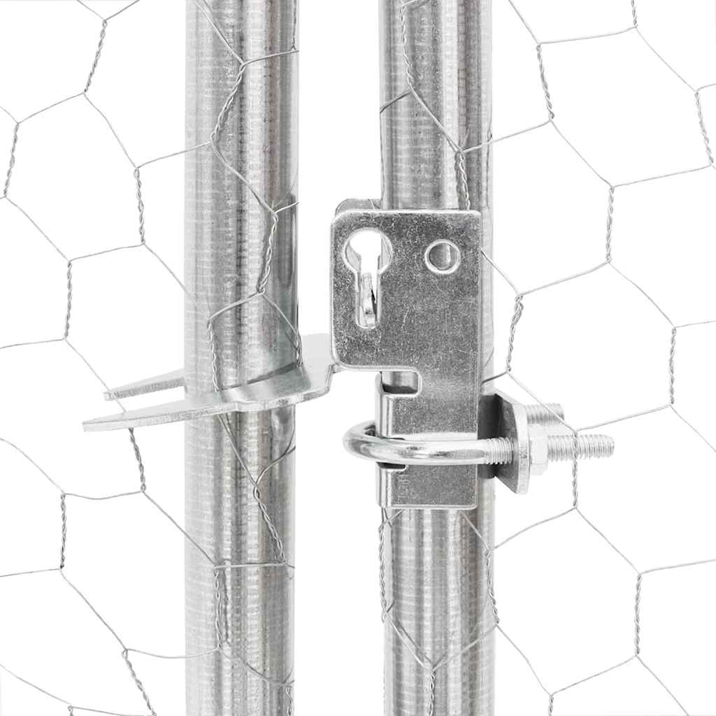 vidaXL Chicken Run with Roof 2,5x10x2,25 m Galvanised Steel