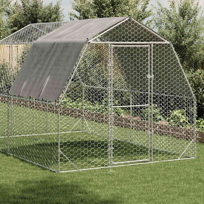 vidaXL Chicken Run with Roof 2,5x4x2,25 m Galvanised Steel