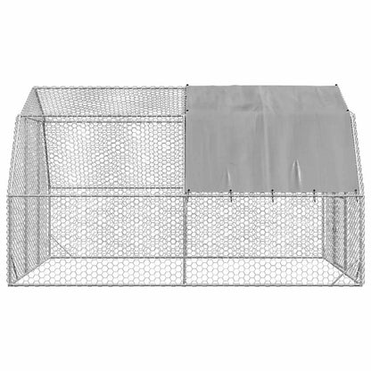 vidaXL Chicken Run with Roof 2.5x4x2.25 m Galvanised Steel