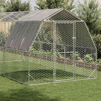vidaXL Chicken Run with Roof 2,5x6x2,25 m Galvanised Steel