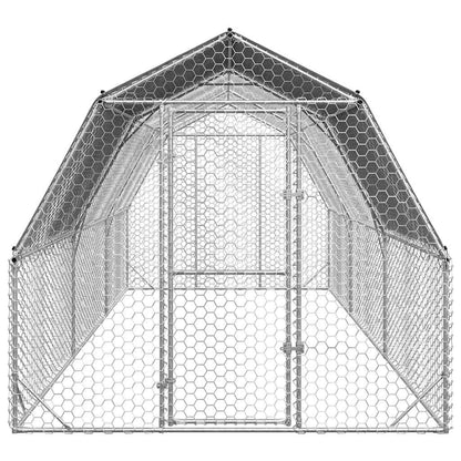 vidaXL Chicken Run with Roof 2.5x6x2.25 m Galvanised Steel
