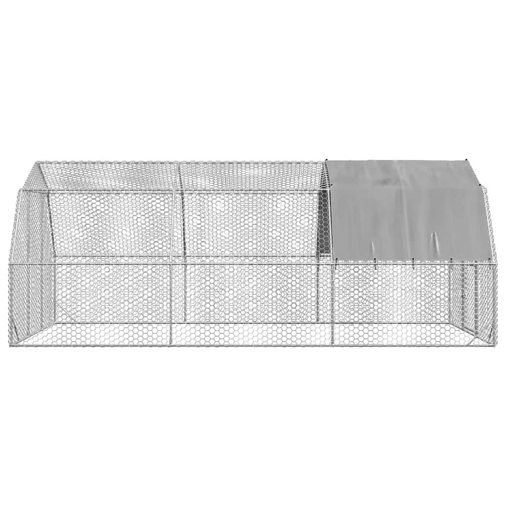 vidaXL Chicken Run with Roof 2,5x6x2,25 m Galvanised Steel