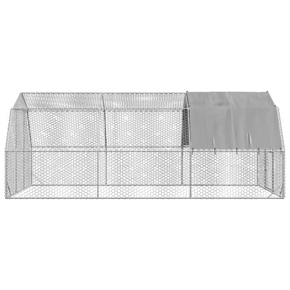 vidaXL Chicken Run with Roof 2,5x6x2,25 m Galvanised Steel