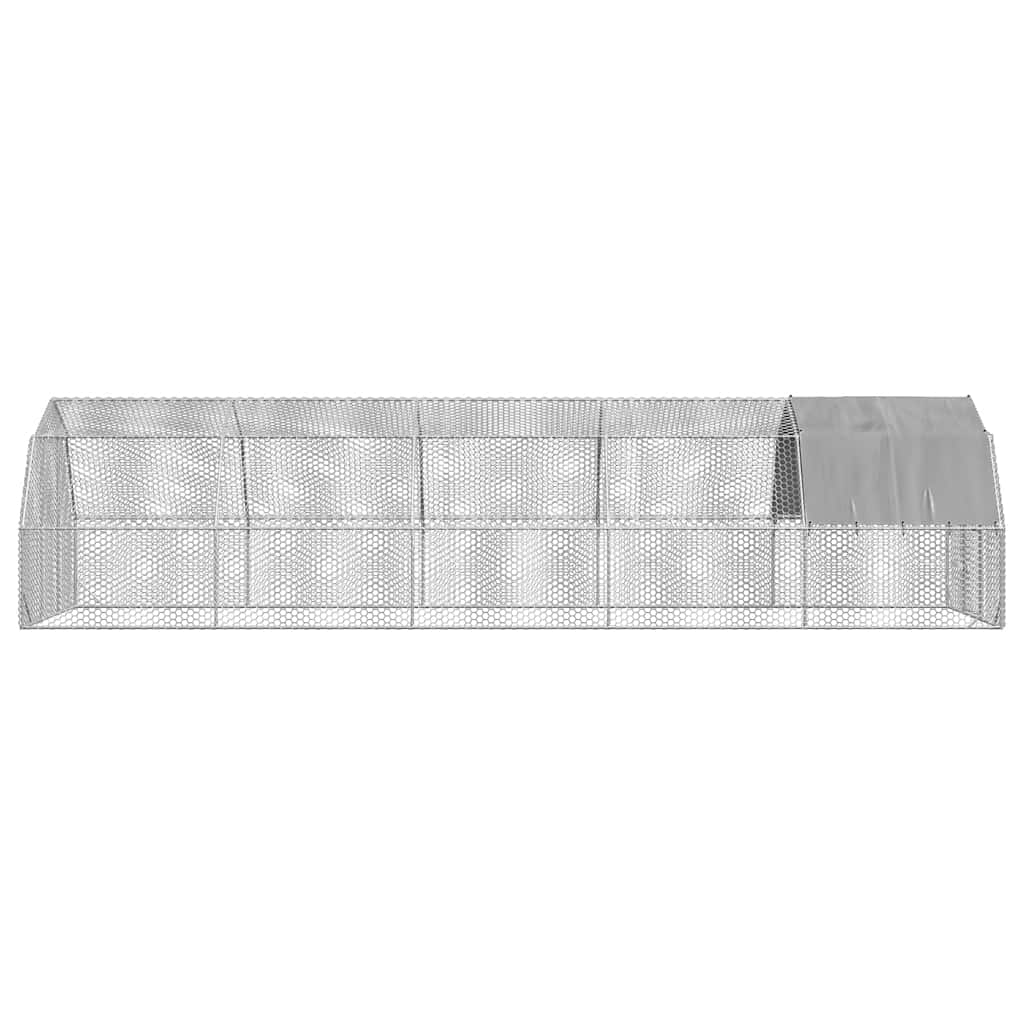 vidaXL Chicken Run with Roof 2,5x10x2,25 m Galvanised Steel