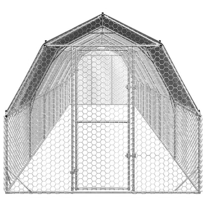 vidaXL Chicken Run with Roof 2.5x12x2.25 m Galvanised Steel