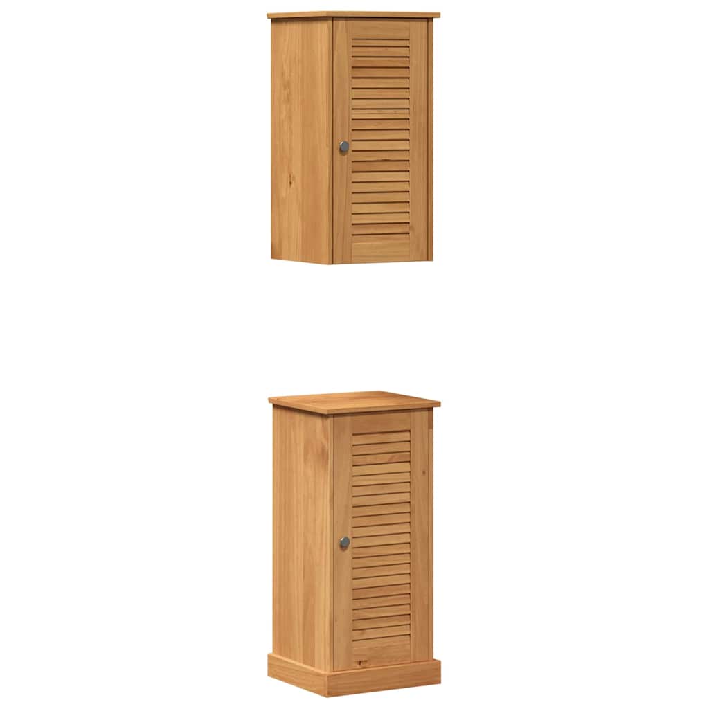 vidaXL Bathroom Furniture Set VIGO 2 pcs Brown and Honey Brown