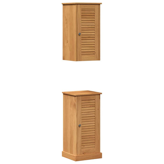 vidaXL Bathroom Furniture Set VIGO 2 pcs Brown and Honey Brown