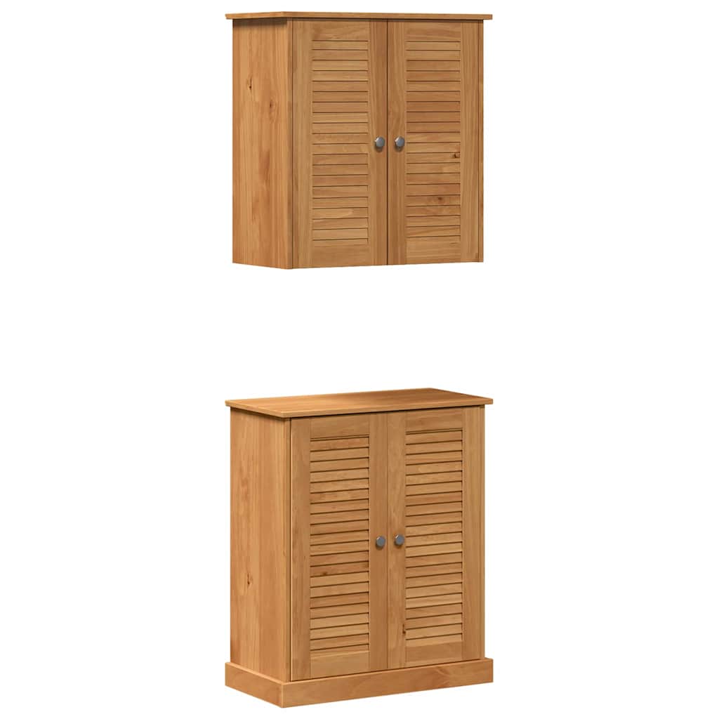 vidaXL Bathroom Furniture Set VIGO 2 pcs Brown and Honey Brown