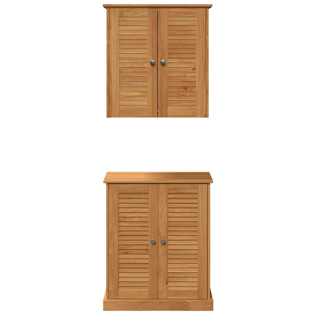 vidaXL Bathroom Furniture Set VIGO 2 pcs Brown and Honey Brown