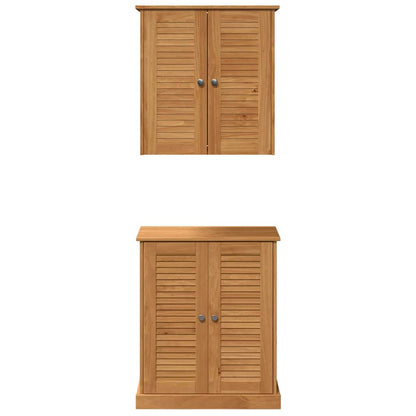 vidaXL Bathroom Furniture Set VIGO 2 pcs Brown and Honey Brown