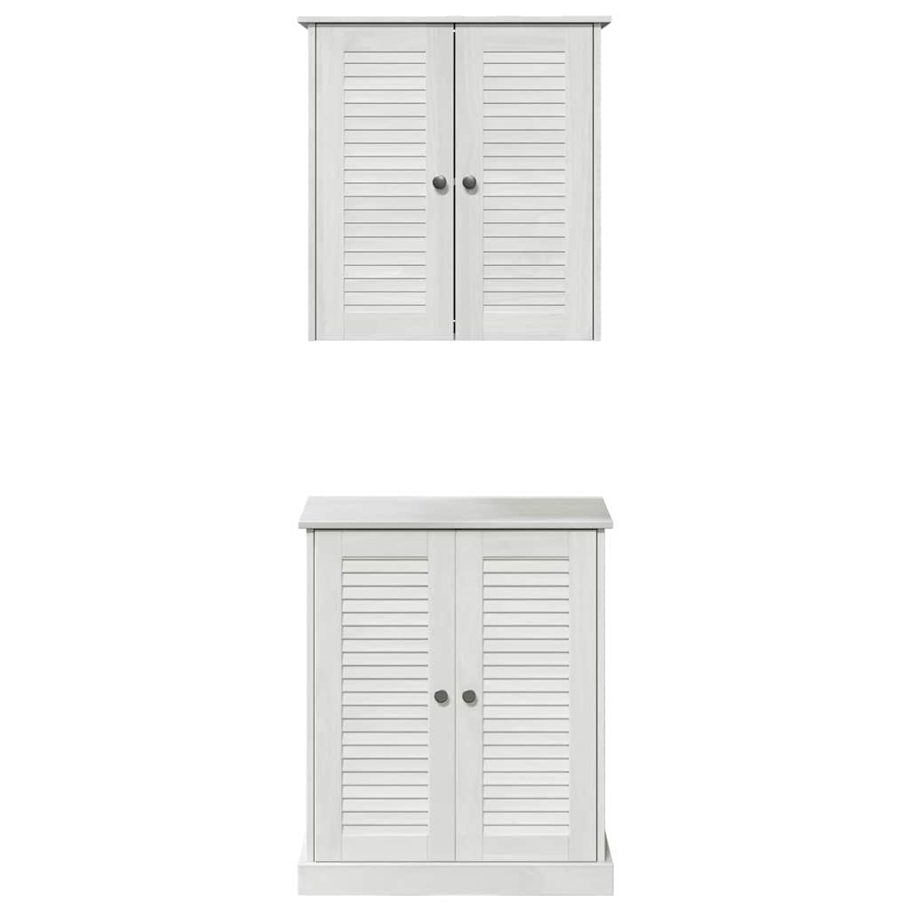 vidaXL Bathroom Furniture Set with Shelf 2 pcs White and Antique White