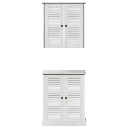 vidaXL Bathroom Furniture Set with Shelf 2 pcs White and Antique White