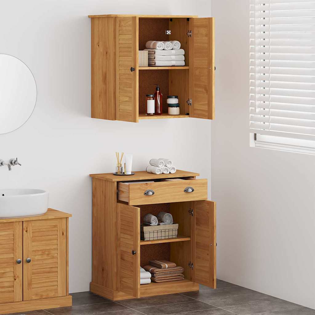 vidaXL Bathroom Furniture Set VIGO 2 pcs Brown and Honey Brown