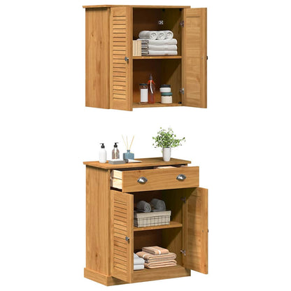 vidaXL Bathroom Furniture Set VIGO 2 pcs Brown and Honey Brown