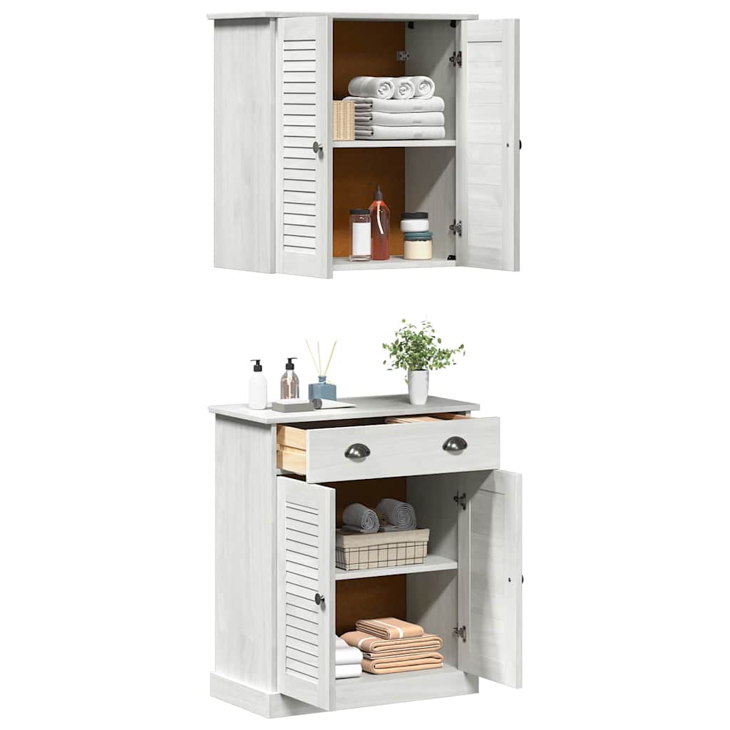 vidaXL Bathroom Furniture Set VIGO 2 pcs White and Antique White