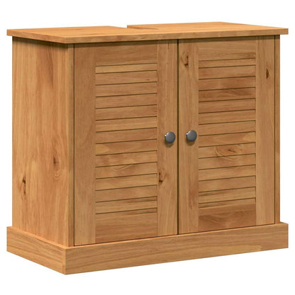 vidaXL Bathroom Furniture Set VIGO 3 pcs Honey Brown Solid Pine Wood