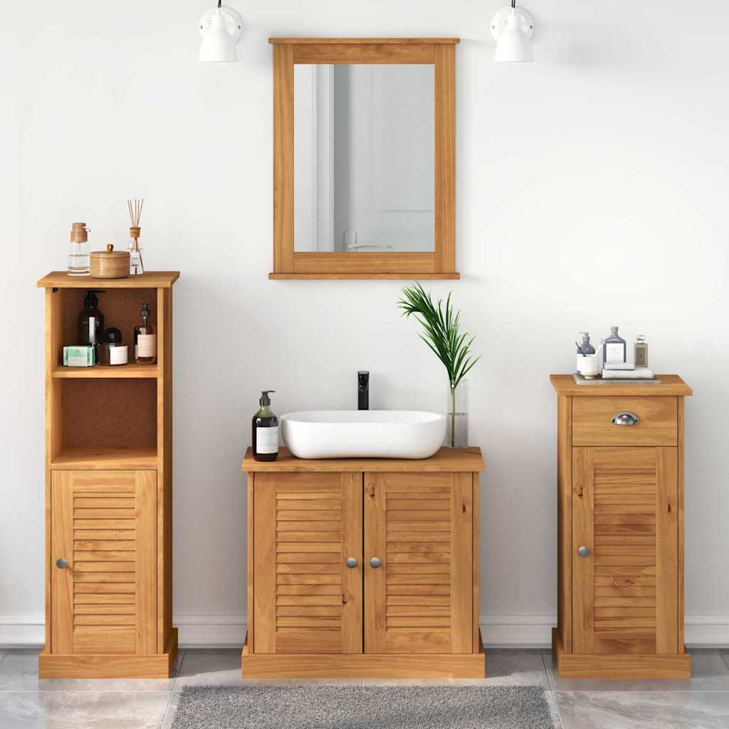 vidaXL Bathroom Furniture Set VIGO 4 pcs Honey Brown Solid Pine Wood