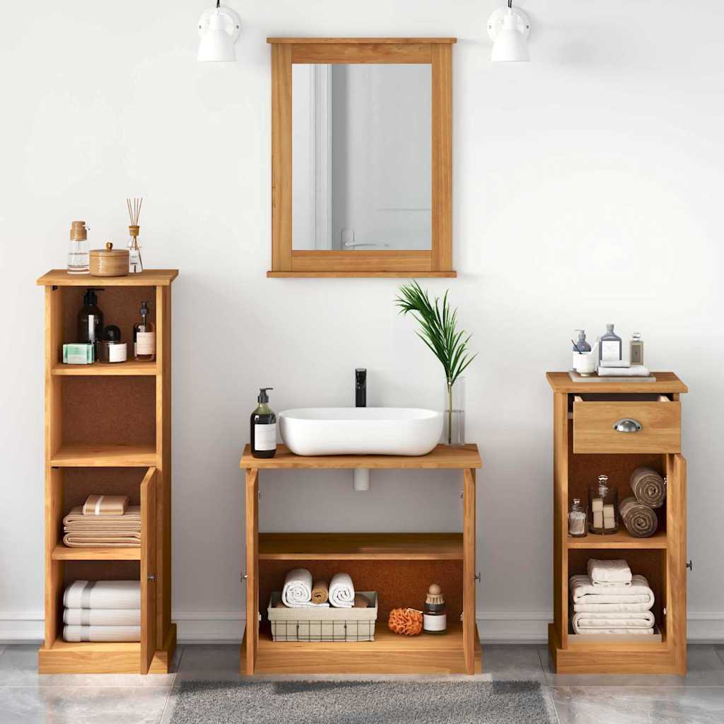 vidaXL Bathroom Furniture Set VIGO 4 pcs Honey Brown Solid Pine Wood