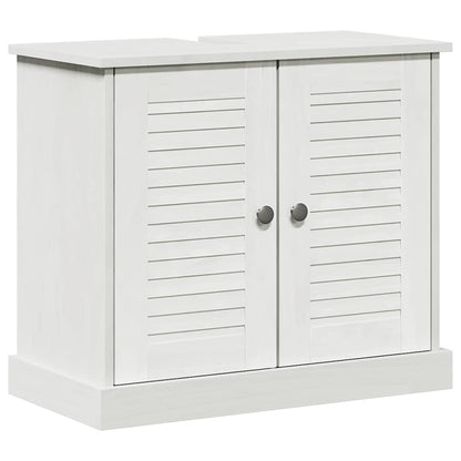 vidaXL Bathroom Furniture Set 4 pcs Antique White Solid Pine Wood