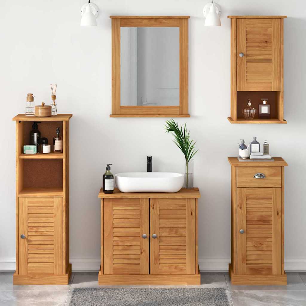 vidaXL Bathroom Furniture Set VIGO 5 pcs Honey Brown Solid Pine Wood