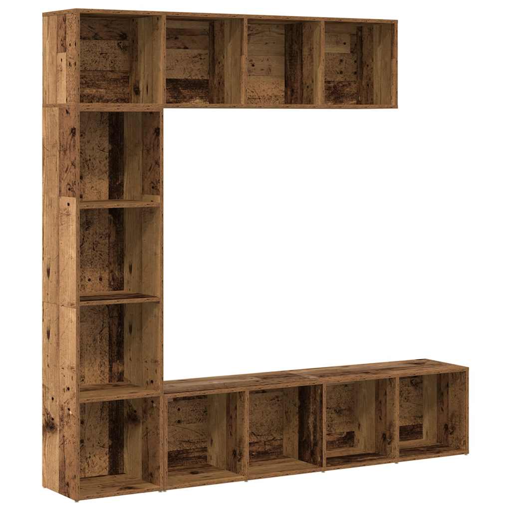 vidaXL Book Cabinets 3 pcs Old Wood Engineered Wood