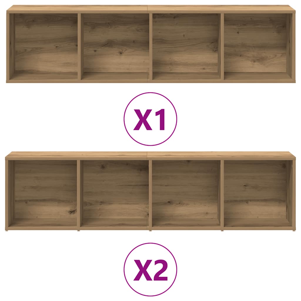 vidaXL Book Cabinets 3 pcs Artisan Oak Engineered Wood