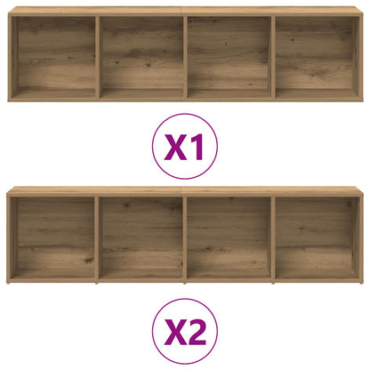 vidaXL Book Cabinets 3 pcs Artisan Oak Engineered Wood