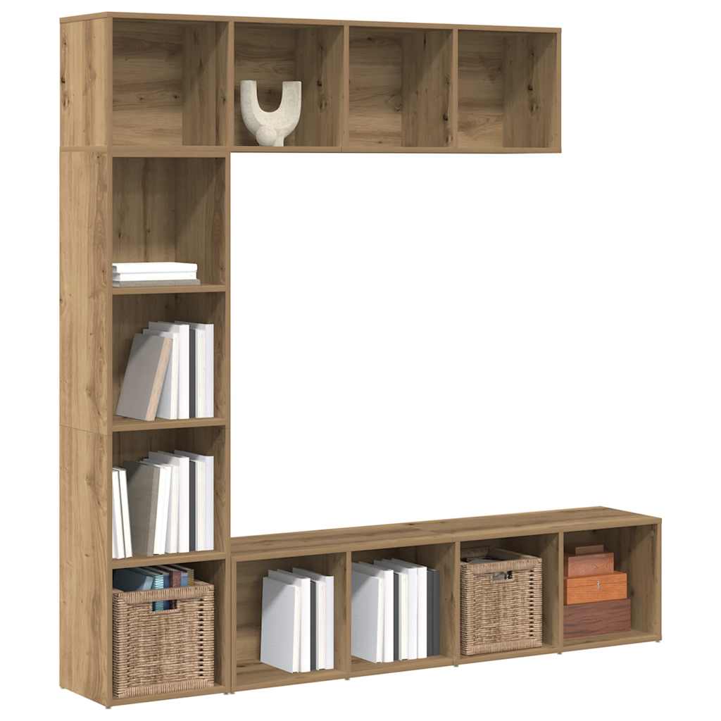 vidaXL Book Cabinets 3 pcs Artisan Oak Engineered Wood