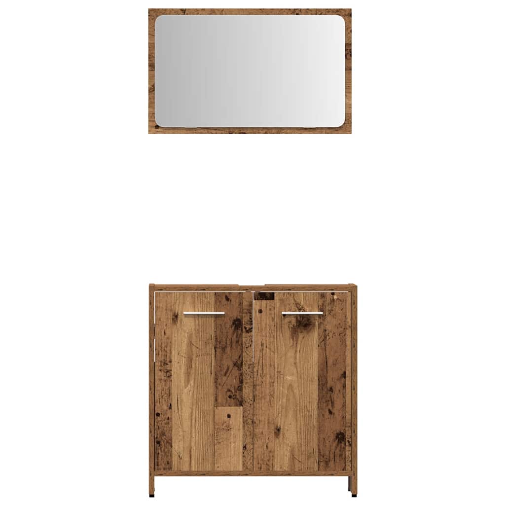 vidaXL 4 Piece Bathroom Furniture Set Old Wood Engineered Wood