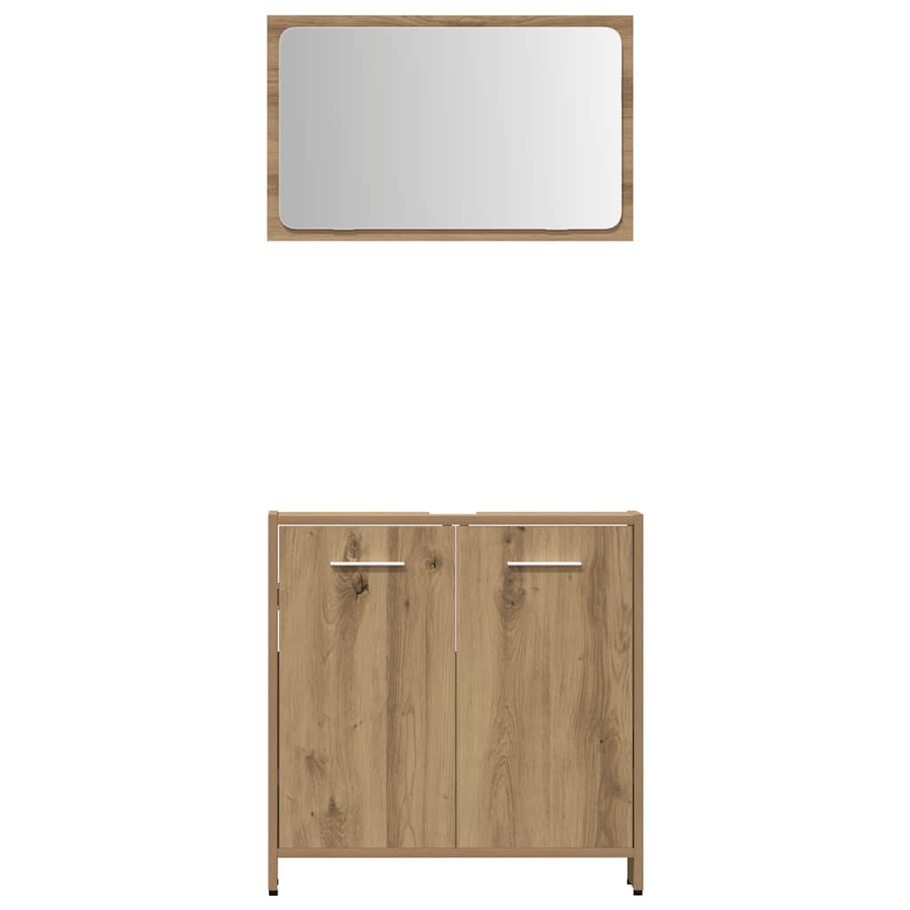 vidaXL 4 Piece Bathroom Furniture Set Artisan Oak Engineered Wood
