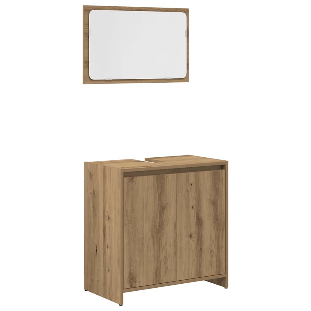 vidaXL 4 Piece Bathroom Furniture Set Artisan Oak Engineered Wood