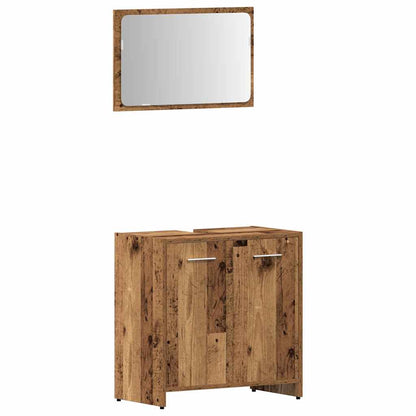 vidaXL 3 Piece Bathroom Furniture Set Old Wood Engineered Wood