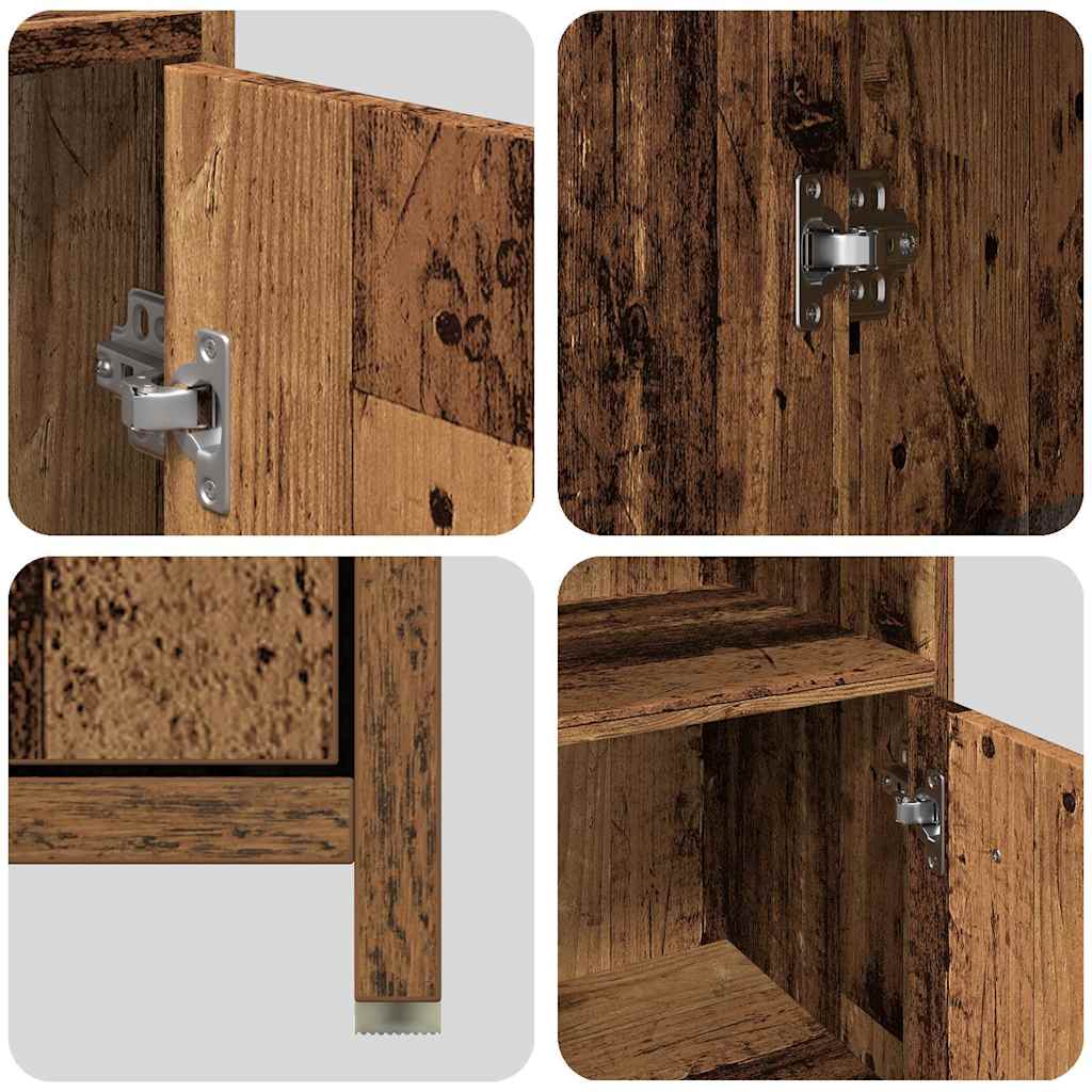 vidaXL 3 Piece Bathroom Furniture Set Old Wood Engineered Wood