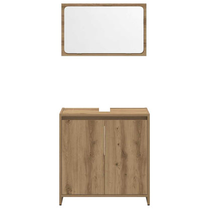 vidaXL 3 Piece Bathroom Furniture Set Artisan Oak Engineered Wood