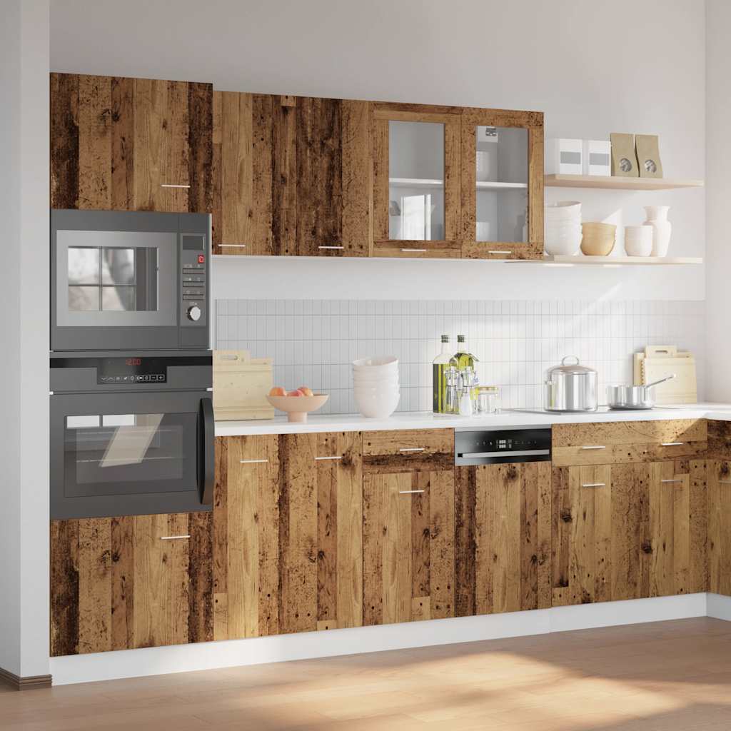 vidaXL 7 Piece Kitchen Cabinet Set Lyon" Old Wood Engineered Wood