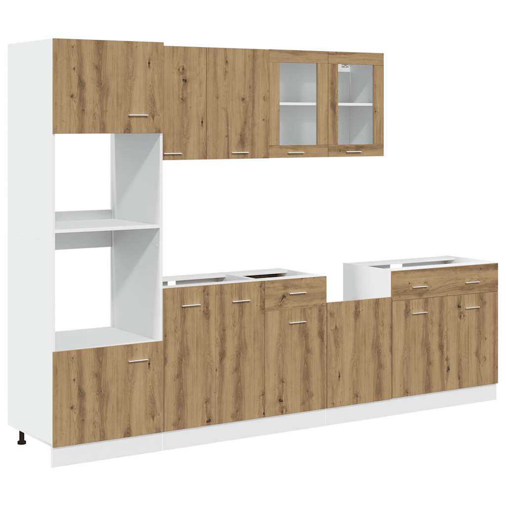 vidaXL 7 Piece Kitchen Cabinet Set Lyon Artisan Oak Engineered Wood