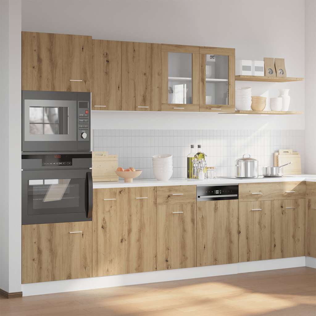 vidaXL 7 Piece Kitchen Cabinet Set Lyon" Artisan Oak Engineered Wood