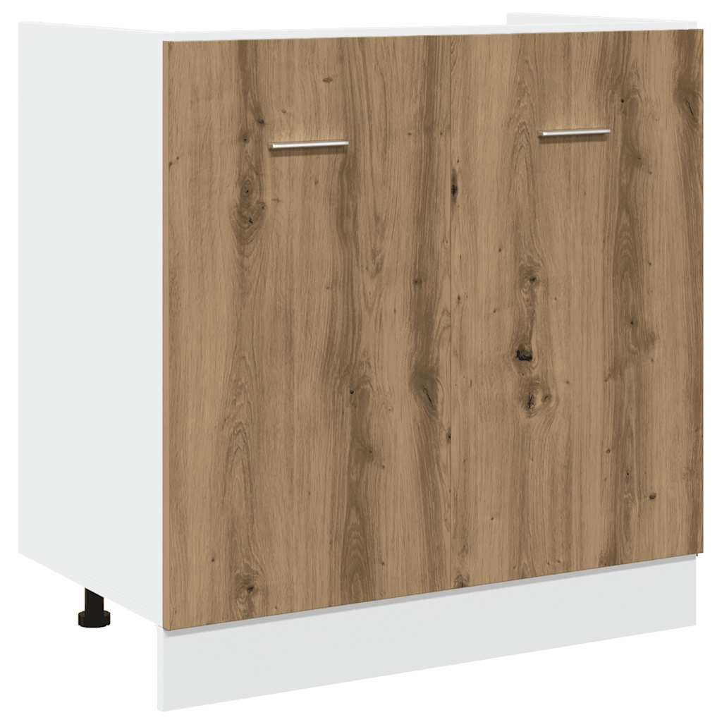 vidaXL 7 Piece Kitchen Cabinet Set Lyon" Artisan Oak Engineered Wood