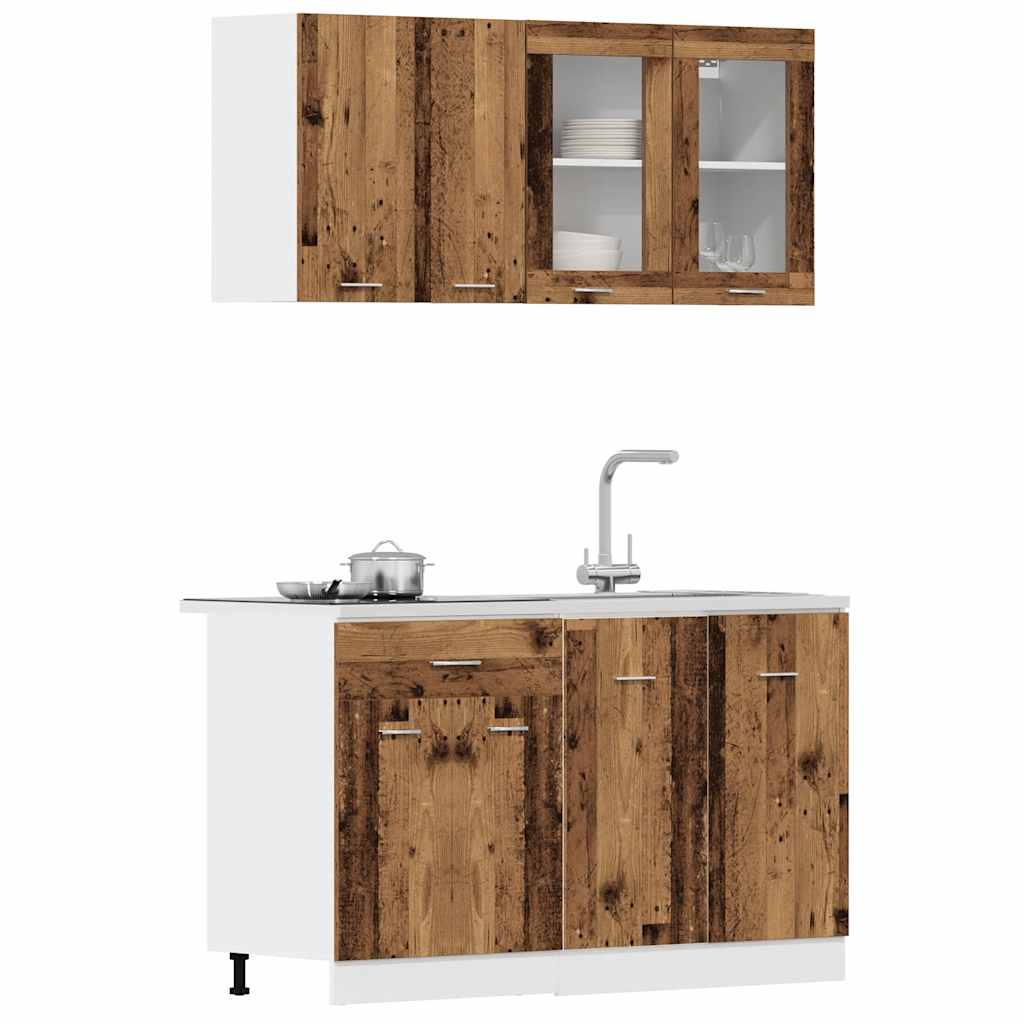vidaXL 4 Piece Kitchen Cabinet Set Lyon Old Wood Engineered Wood