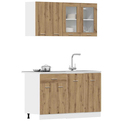 vidaXL 4 Piece Kitchen Cabinet Set "Lyon" Artisan Oak Engineered Wood
