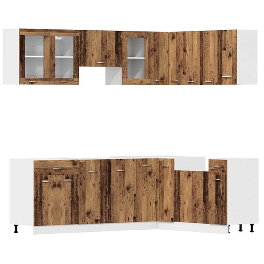 vidaXL 11 Piece Kitchen Cabinet Set Lyon Old Wood Engineered Wood