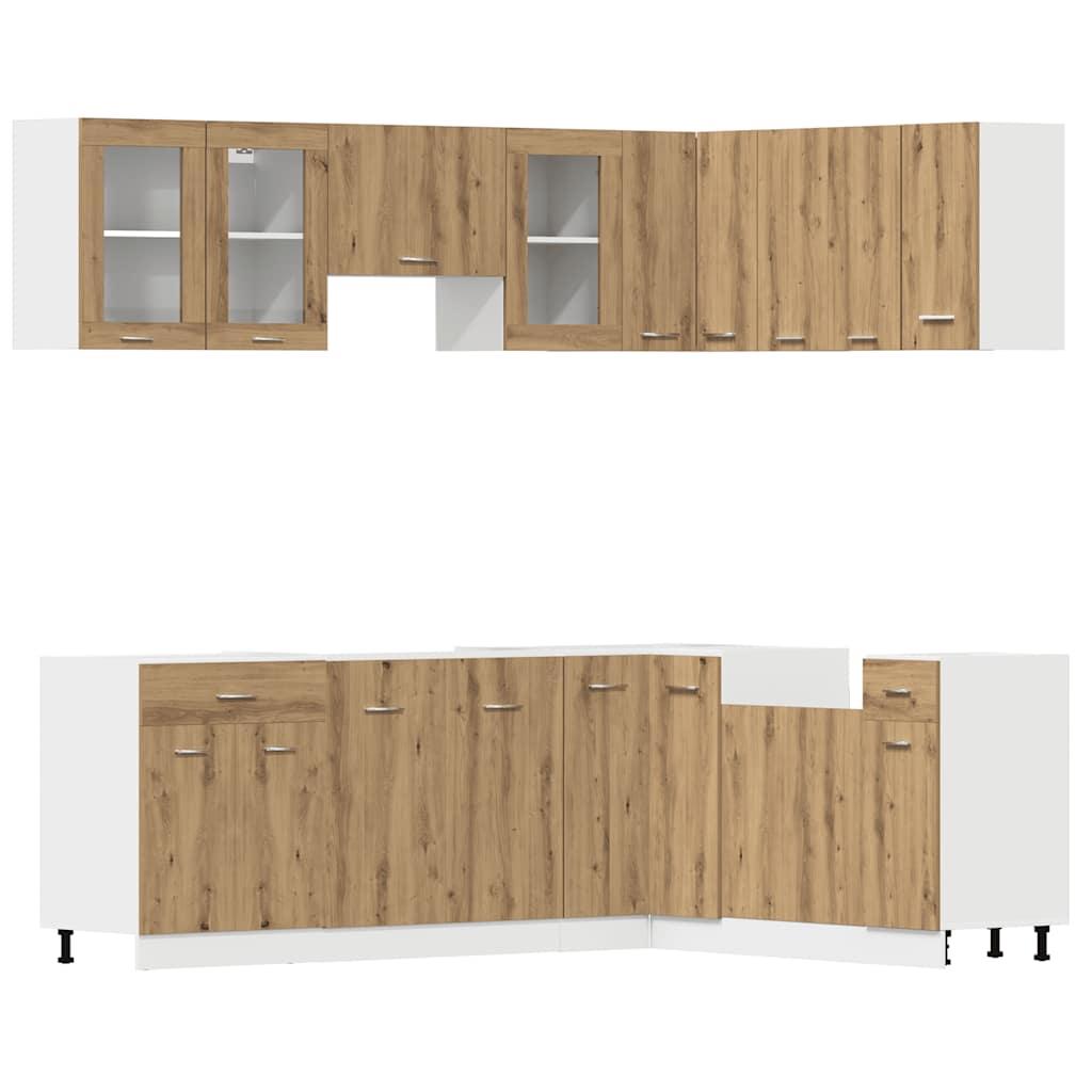 vidaXL 11 Piece Kitchen Cabinet Set Lyon Artisan Oak Engineered Wood